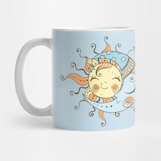 Sun Moon Cute Doodle Mug